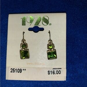 1928 Green and Gold Earrings